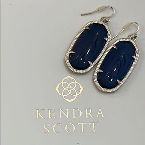 Kendra Scott Navy and Gold Drop Earrings